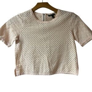 BANANA REPUBLIC Peach Diamond Weave Zipper Back Top size XS